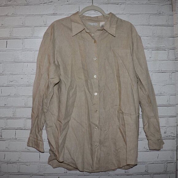 Men's Studio Works 100% Linen Long Sleeve Shirt size XL - Picture 1 of 4